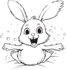 Black Vector Logo Sweet Rabbit Child Icon Charming Kid Rabbit Vector Logo Black Coloring Art