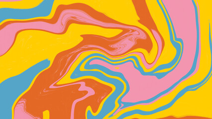 黄色とオレンジの抽象的な16:9の背景イラスト アジアン風ではっきりしたマーブル模様のテクスチャ