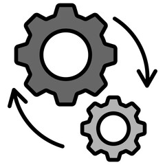 System Process outline color icon
