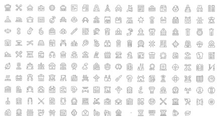 Extensive Collection of Line Icons Versatile Vector Graphics for Design Projects