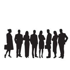 Business people, set of vector silhouettes and silhouettes of men
