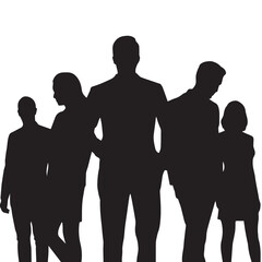 Business people, set of vector silhouettes and silhouettes of men

