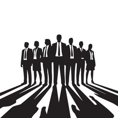 Business people, set of vector silhouettes and silhouettes of men
