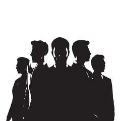 Business people, set of vector silhouettes and silhouettes of men
