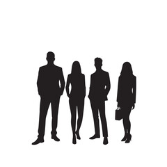 Business people, set of vector silhouettes and silhouettes of men
