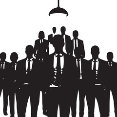 Business people, set of vector silhouettes and silhouettes of men
