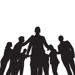 Business people, set of vector silhouettes and silhouettes of men
