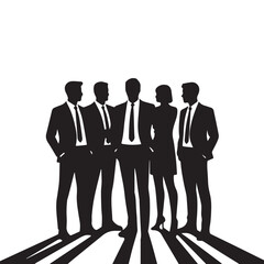 Business people, set of vector silhouettes and silhouettes of men

