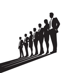 Business people, set of vector silhouettes and silhouettes of men
