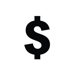 Simple black dollar sign icon on white background