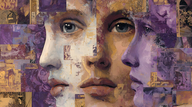 poster for spiritual retreat | female metamorphosis | narrative mystery | deep ochres and amethyst | iconic density | hidden glyphs | tactile brush buildup | textural abstraction | goddess narratives