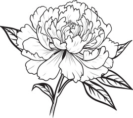 Peony Whispered Wonder Logo Icon Peony Silhouette Chic Elegant Vector