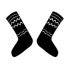 Christmas stockings silhouette vector icon vector illustration