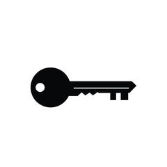 Simple black and white key icon