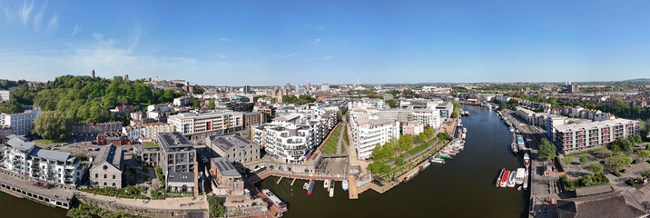 Image of Bristol waterfront and Quays at the downtown area. 