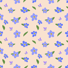 Elegant blue Floral Pattern with Delicate Plum Blossoms, Seamless Oriental Design for Fabric, Wallpaper, Textile Print, Spring Festival, Traditional Decorative Background