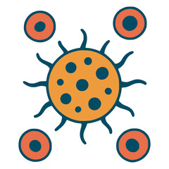 cancer cell disease flat color vector illustration template design