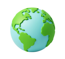 Naklejka premium 3d earth globe with continents