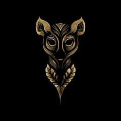 Obraz premium Detailed Artistic Vector Representation of a Stylized Animal Face
