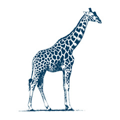 Naklejka premium giraffe playfully dancing, fantasy, nature, and artistic whimsy in a vintage style