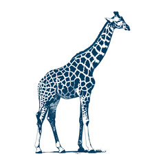 Naklejka premium giraffe playfully dancing, fantasy, nature, and artistic whimsy in a vintage style