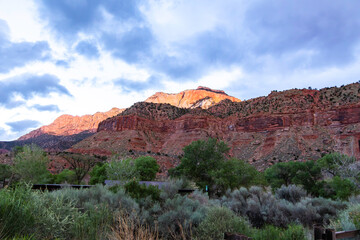 Views of Zion Canyon from the road in Zion Canyon National Park