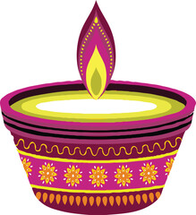 Festive Diwali Diya Illustration
