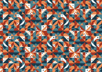 A colorful retro geometric seamless repeated vector pattern