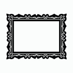 Floral Decorative Certificate Frame Vector with Bold Ornate Black Border Design