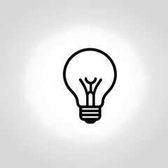 A minimalist depiction of a lightbulb, conveying the idea of innovation and sparking new ideas on white.