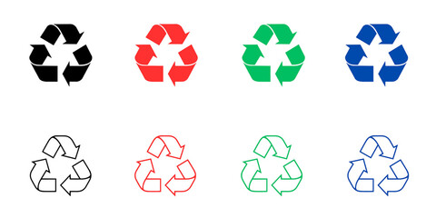 Set of recycle symbol, set of eco icons,  recycle icons, recycling icons, set of recycle icons, icons of recycling, ecology icon set, reuse icons, reduce icons, save earth set, pollution free earth