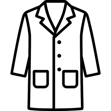 Minimalist lab coat outline icon