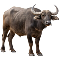 Fototapeta premium Majestic Asian Water Buffalo Powerful Horns and Dark Coat