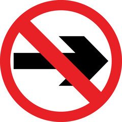 Road sign icon.Direction of movement. Warning different road sign.Permitted directions of movement at intersections, junctions and other sections of the road.Warning sign, attention road sign.