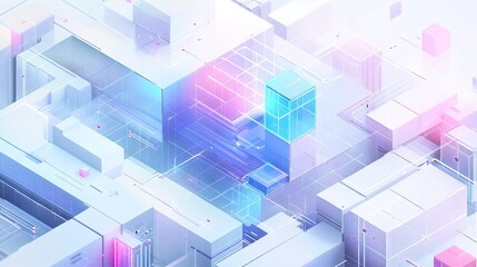 Obraz premium Abstract geometric shapes in pastel colors.