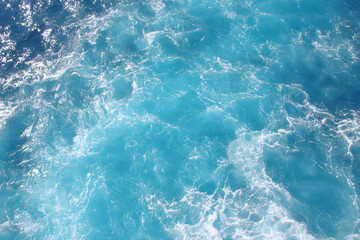 Fototapeta premium Powerful Ocean Wave Crashing with White Foam, Water, Sea, Nature, Blue, Energy, Motion, Abstract