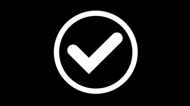  Check mark symbols. Success, accepted. Alpha Channel Transparent (Prores 4444 Alpha), Composite Video.