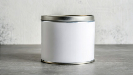 Simple White Round Tin Can Container Mockup for Food Storage and Crafts