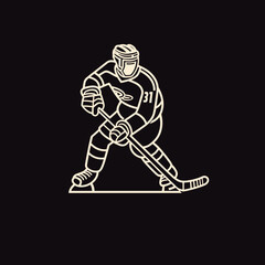 Minimalist Hockey Player Icon