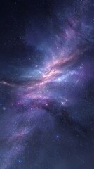 Purple Pink And Blue Cosmic Nebula In Space