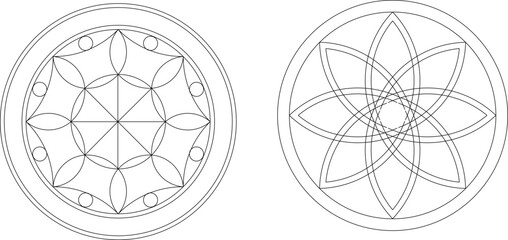 sketch vector illustration silhouette design ornament decoration pattern rosette mandala classic vintage abstract modern 