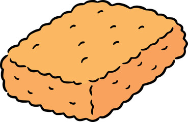 Illustration of fried chicken nugget
