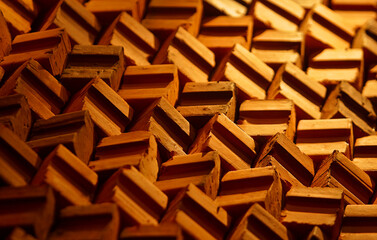 Rows of multipurpose stone blocks