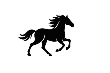 horse silhouette isolated on white