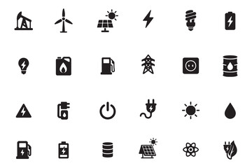 Fototapeta premium Energy and sustainability icons eco friendly design elements