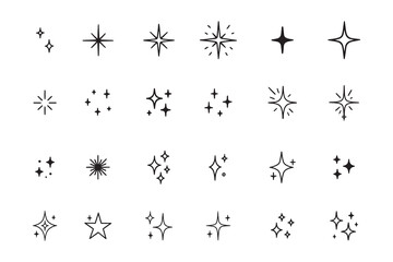 Star and dot pattern icons geometric design elements