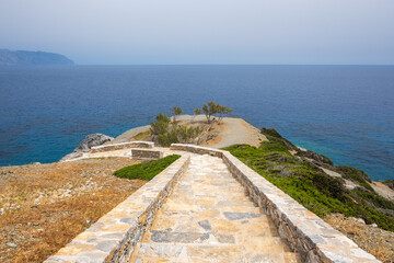 Stairs to Agia Anna Beach on Amorgos Island, Cyclades, Greece