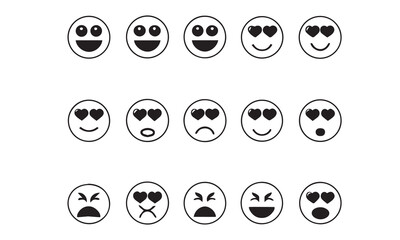 smiling faces collection vectors