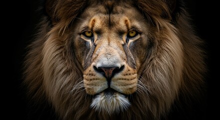 Fototapeta premium Lion Face Close Up Portrait