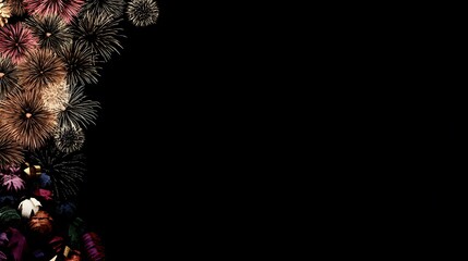 Stunning Fireworks Display with Gift Pile New Year Celebration Background